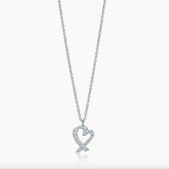 Paloma Picasso Loving Heart Pendant, White Gold with Diamonds